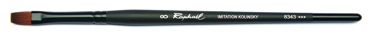 Pinceau - Plat - Aquarelle - Raphaël - Stradivarius - Série 8343 - N°8