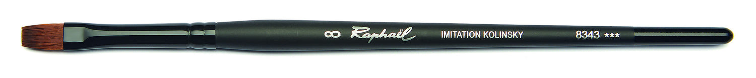 Pinceau - Plat - Aquarelle - Raphaël - Stradivarius - Série 8343 - N°8