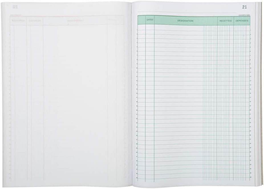 Registre de recettes et dépenses - A4 - 50 feuilles - Autocopiant - Commerçant - Artisan - Exacompta