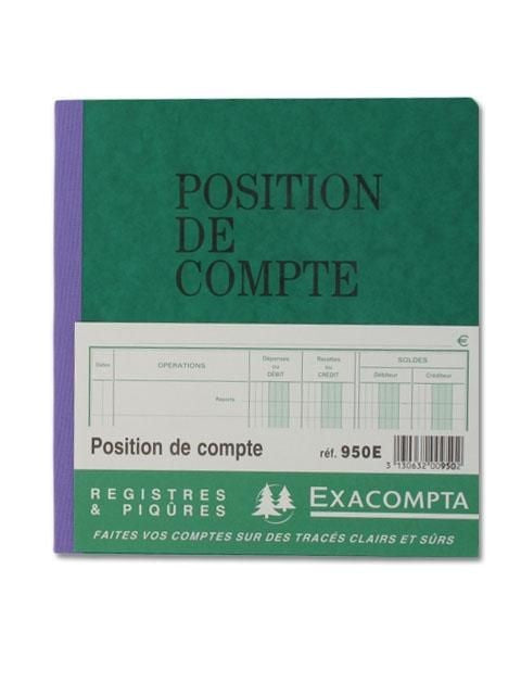 Registre Position De Compte - 21X19Cm - Exacompta