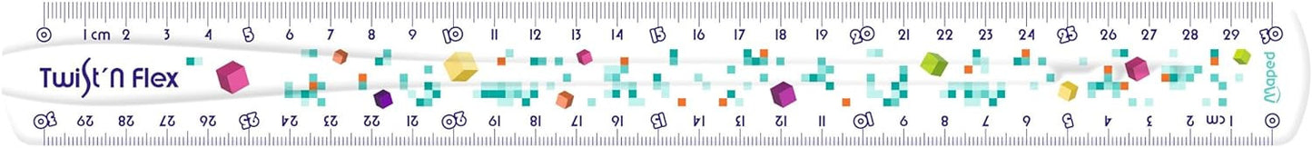 Règle - 30 cm - Triple décimètre - Plate - Incassable - Souple - Maped Twist'N Flex