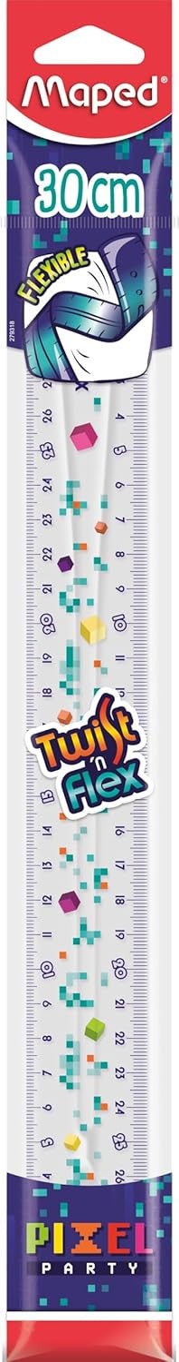 Règle - 30 cm - Triple décimètre - Plate - Incassable - Souple - Maped Twist'N Flex