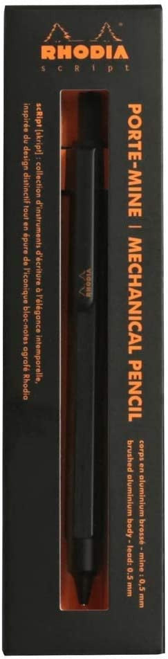 Porte-mines - Noir - Rétractable - Mine 0,5mm - Rhodia - Collection scRipt