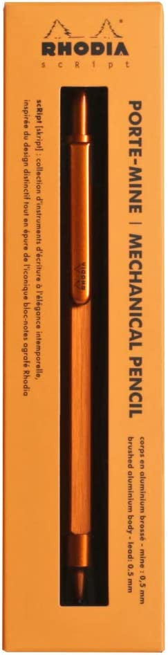 Porte-mines - Orange - Rétractable - Mine 0,5mm - Rhodia - Collection scRipt