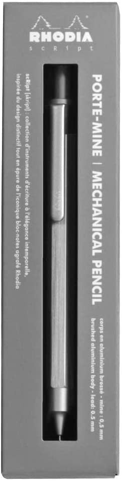 Porte-mines - Argent - Rétractable - Mine 0,5mm - Rhodia - Collection scRipt