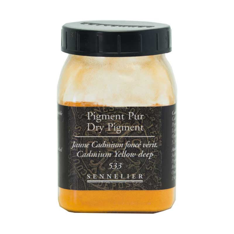Pigment en poudre - Sennelier - Jaune Cadmium foncé - Pot de 200 ml