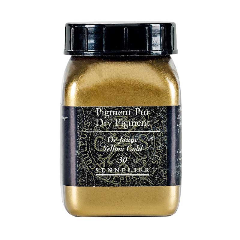 Pigment en poudre - Sennelier - Or Jaune - Pot de 200 ml