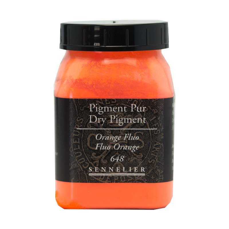 Pigment en poudre - Sennelier - Orange fluo - Pot de 200 ml