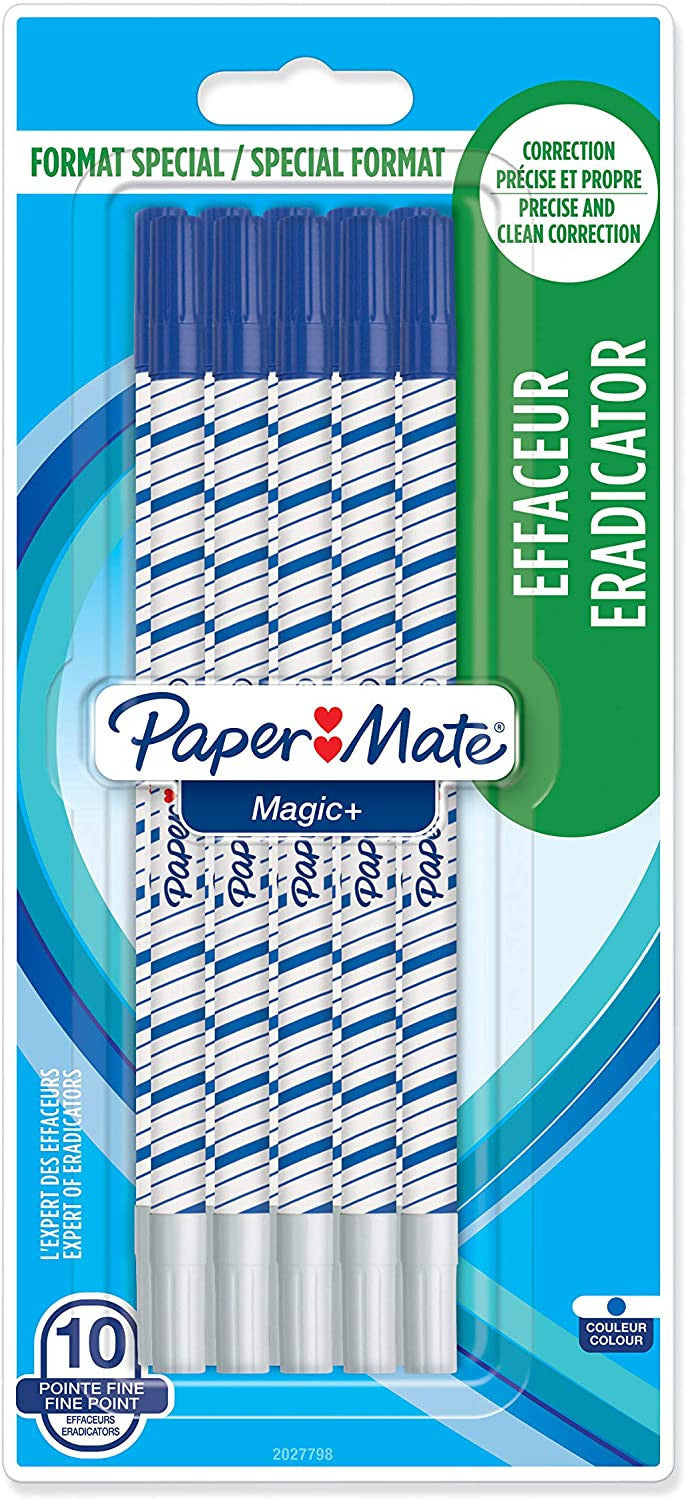 10 effaceurs réécriveur - Pour stylo à encre - Pointe fine - PaperMate