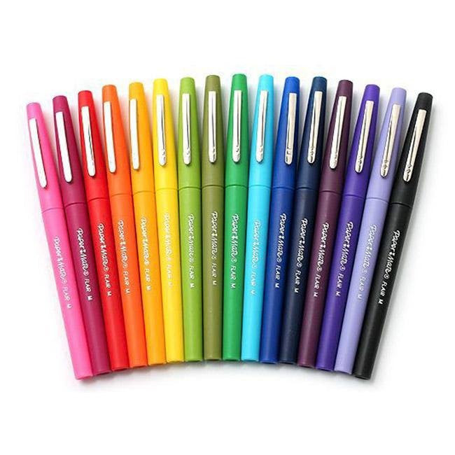 Pochette de 16 feutres - Pointe moyenne - 0.7 mm - Couleurs vives - PaperMate Flair