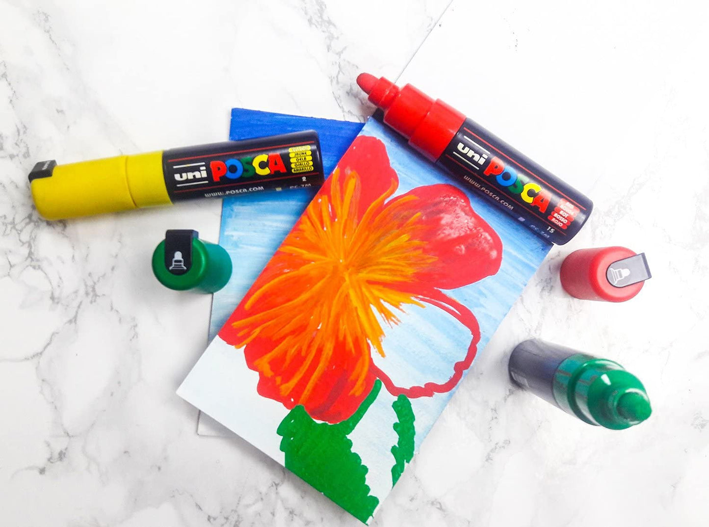 Pochette de 4 marqueurs Posca PC-1MC | pointe extra-fine conique
