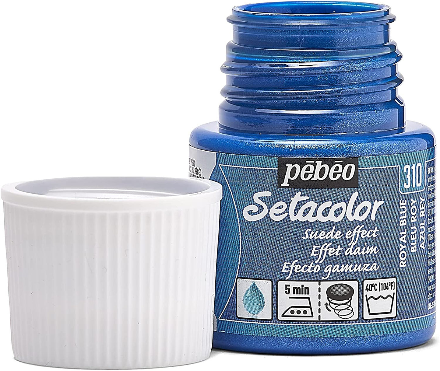 Pot de peinture pour tissu - Effet daim - Bleu roi - Pébéo - Setacolor - 45ml