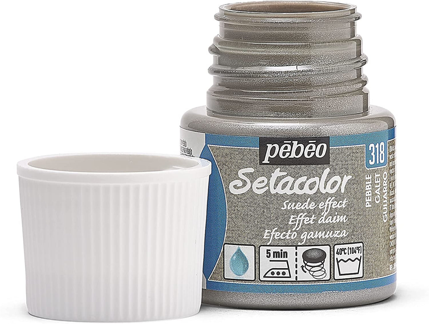 Pot de peinture pour tissu - Effet daim - Galet - Pébéo - Setacolor - 45ml