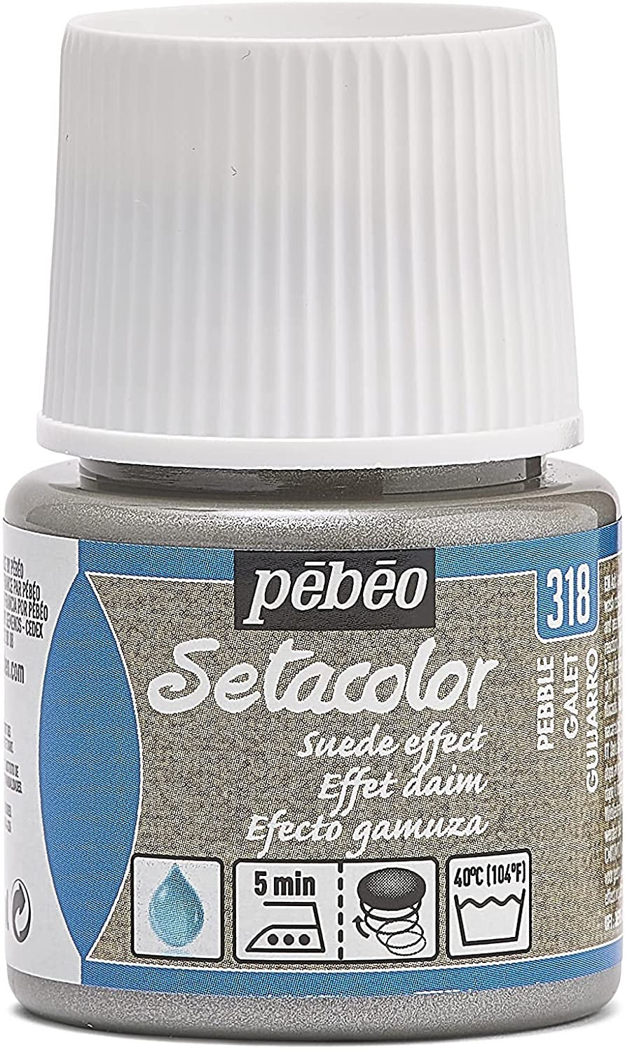 Pot de peinture pour tissu - Effet daim - Galet - Pébéo - Setacolor - 45ml