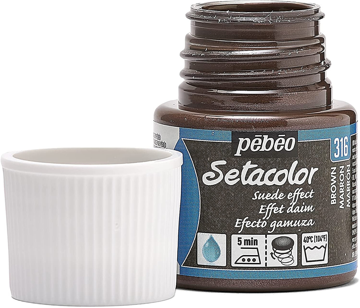Pot de peinture pour tissu - Effet daim - Marron - Pébéo - Setacolor - 45ml
