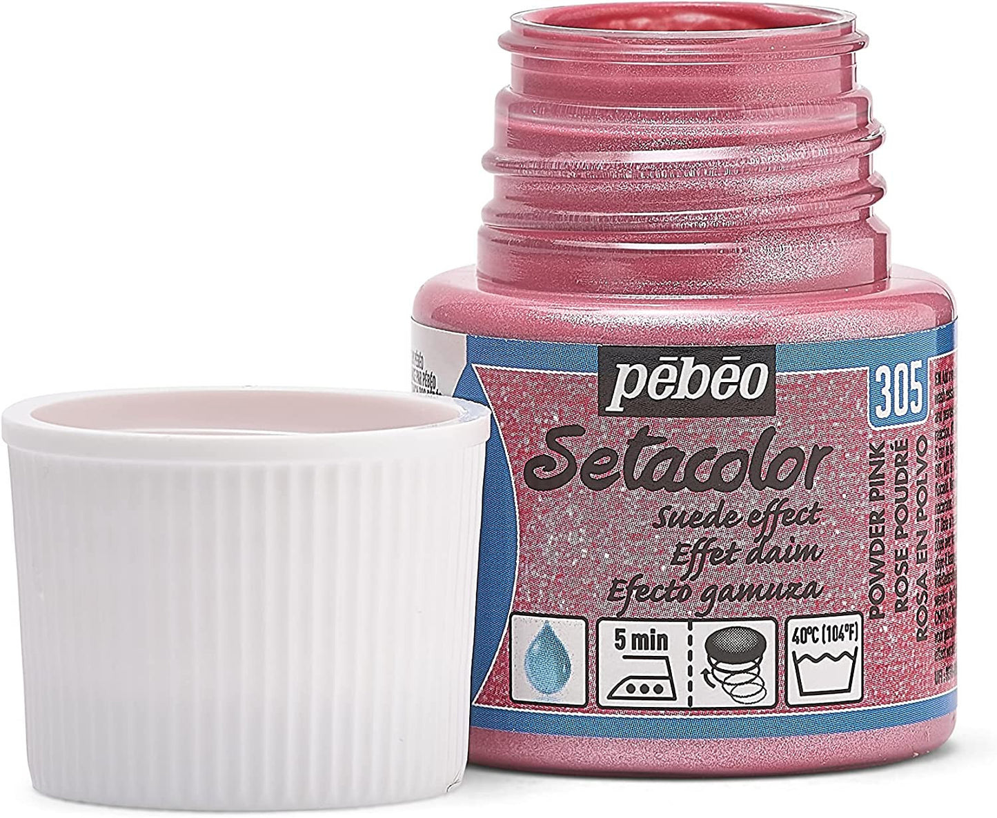 Pot de peinture pour tissu - Effet daim - Rose poudré - Pébéo - Setacolor - 45ml