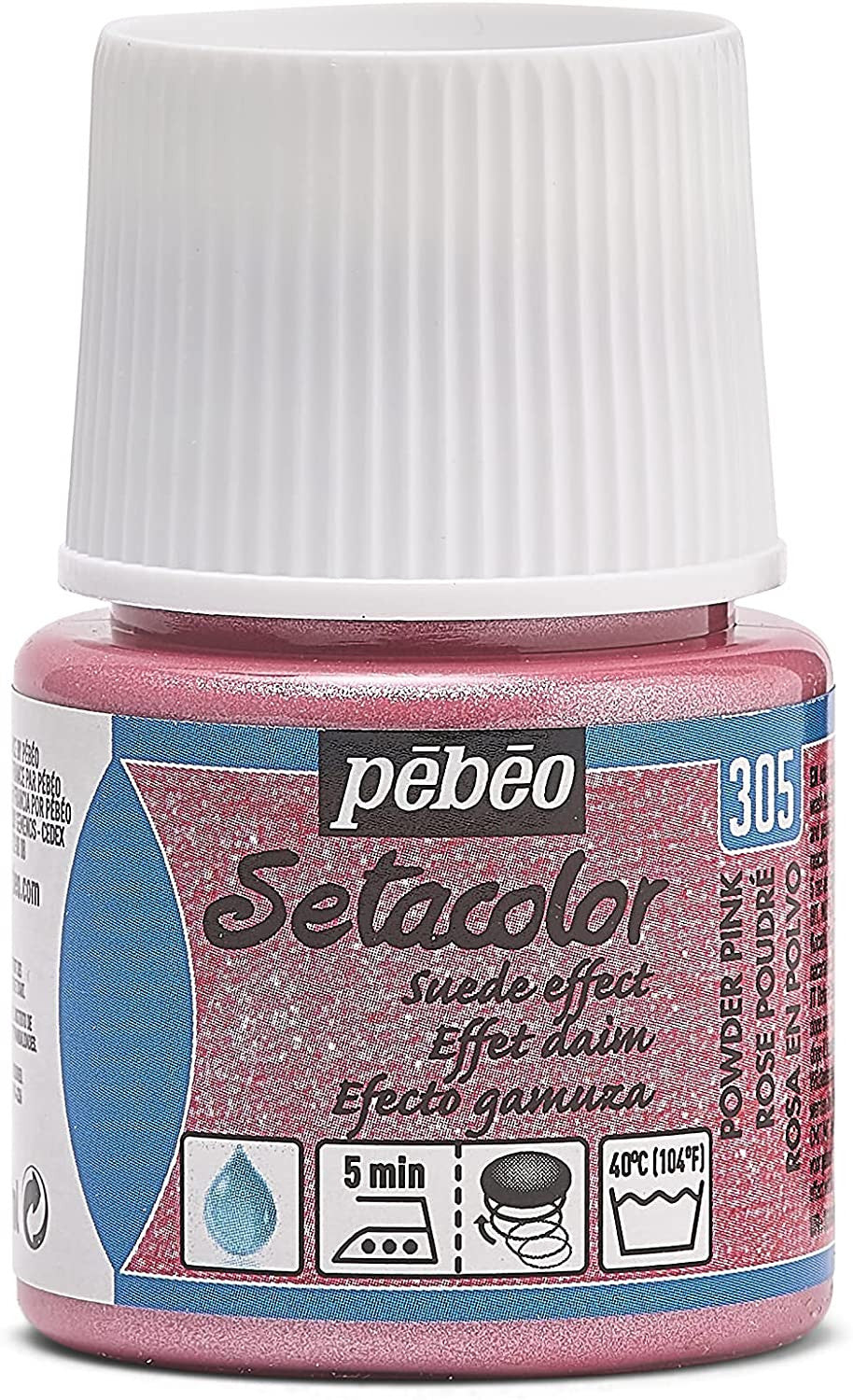 Pot de peinture pour tissu - Effet daim - Rose poudré - Pébéo - Setacolor - 45ml