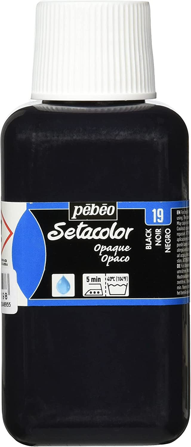 Pot de peinture pour tissu - Textile - Noir - Pébéo - Setacolor - 250ml