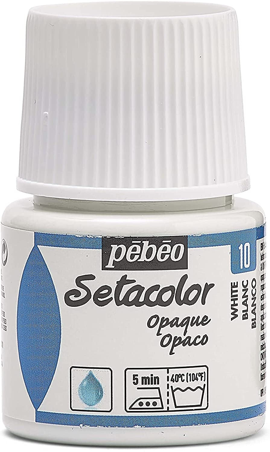 Pot de peinture pour tissu - Textile opaque - Blanc - Pébéo - Setacolor - 45ml