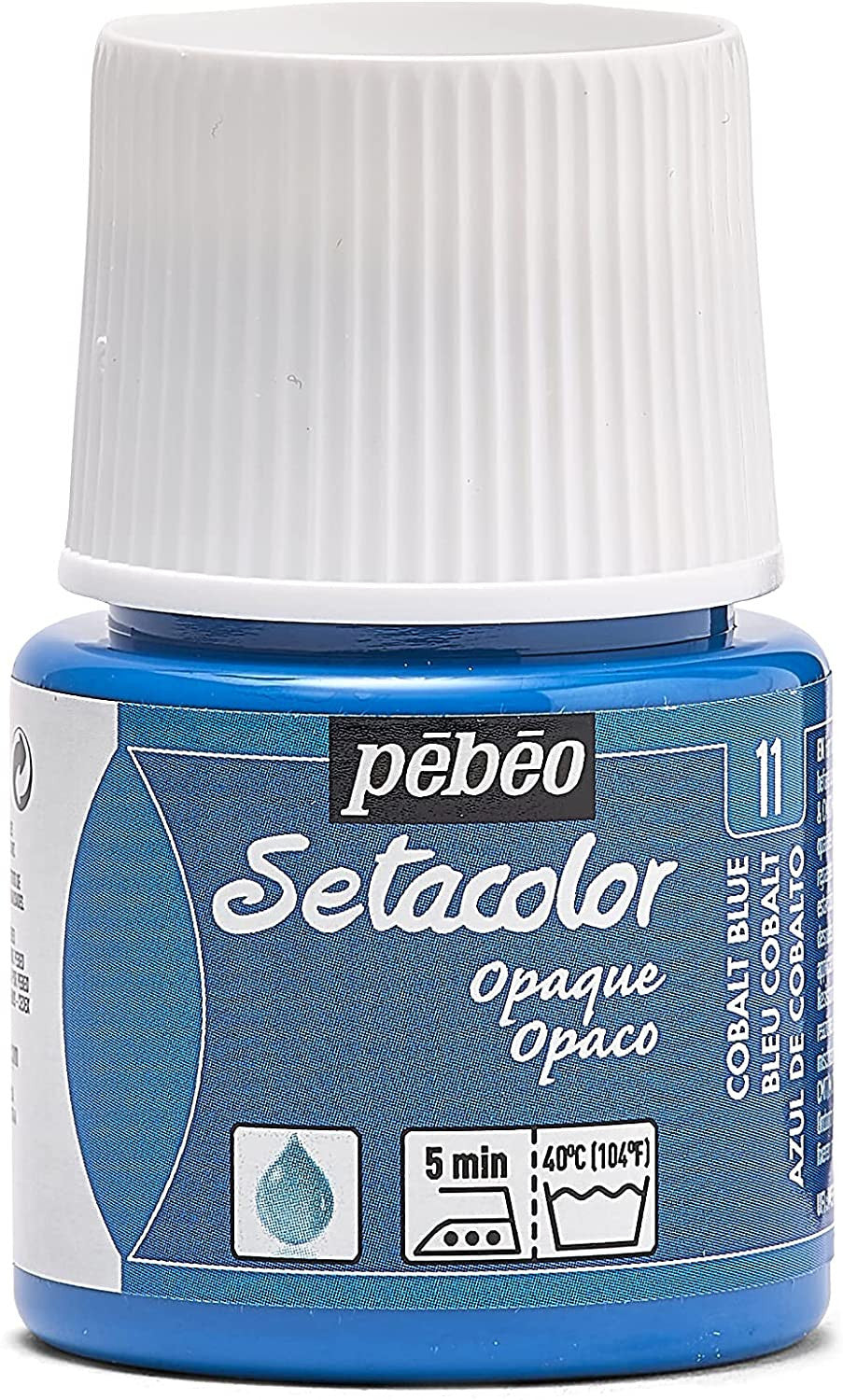 Pot de peinture pour tissu - Textile opaque - Bleu Cobalt - Pébéo - Setacolor - 45ml