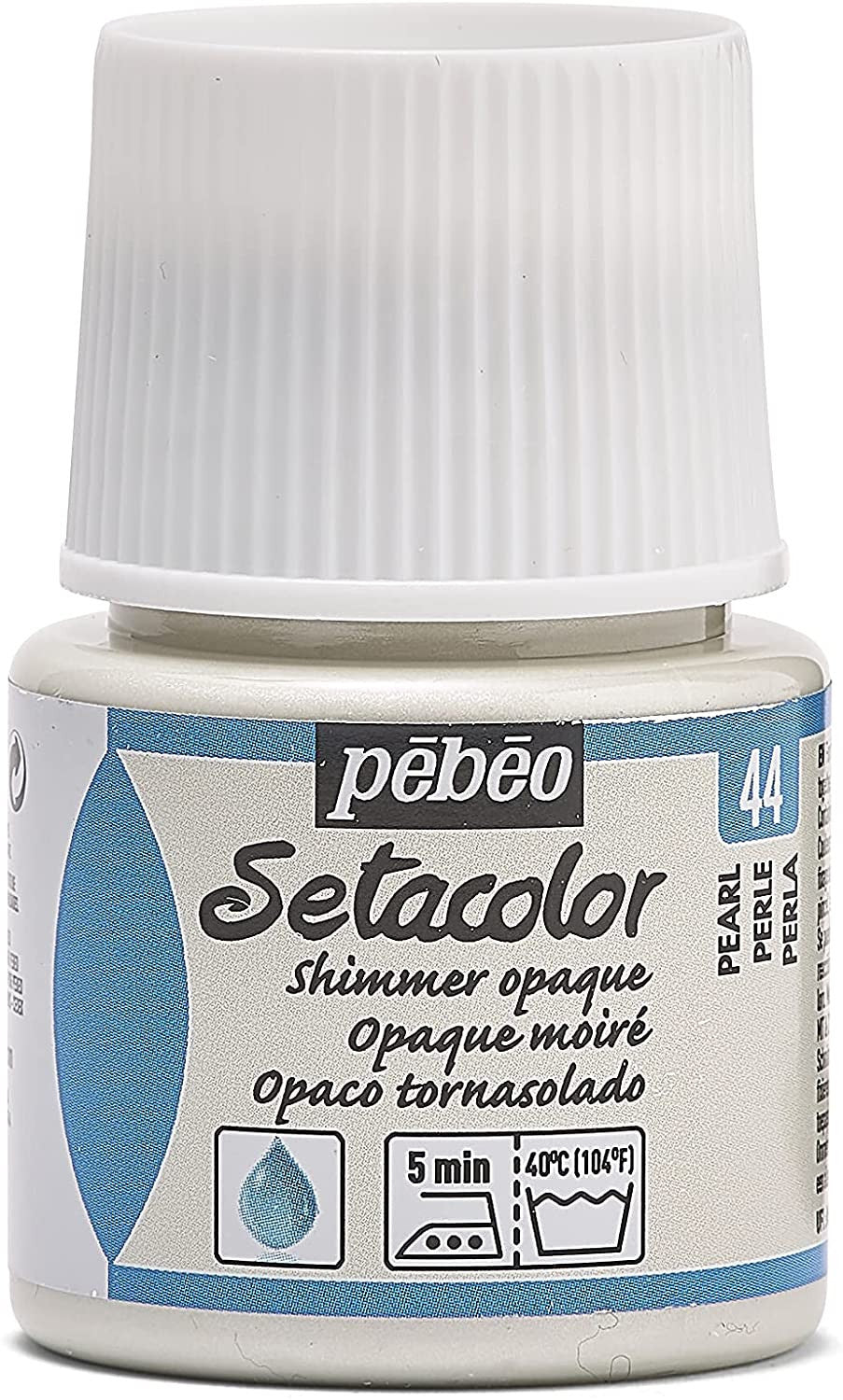 Pot de peinture pour tissu - Textile opaque moiré - Perle - Pébéo - Setacolor - 45ml