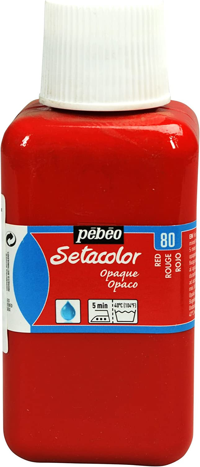 Pot de peinture pour tissu - Textile - Rouge - Pébéo - Setacolor - 250ml