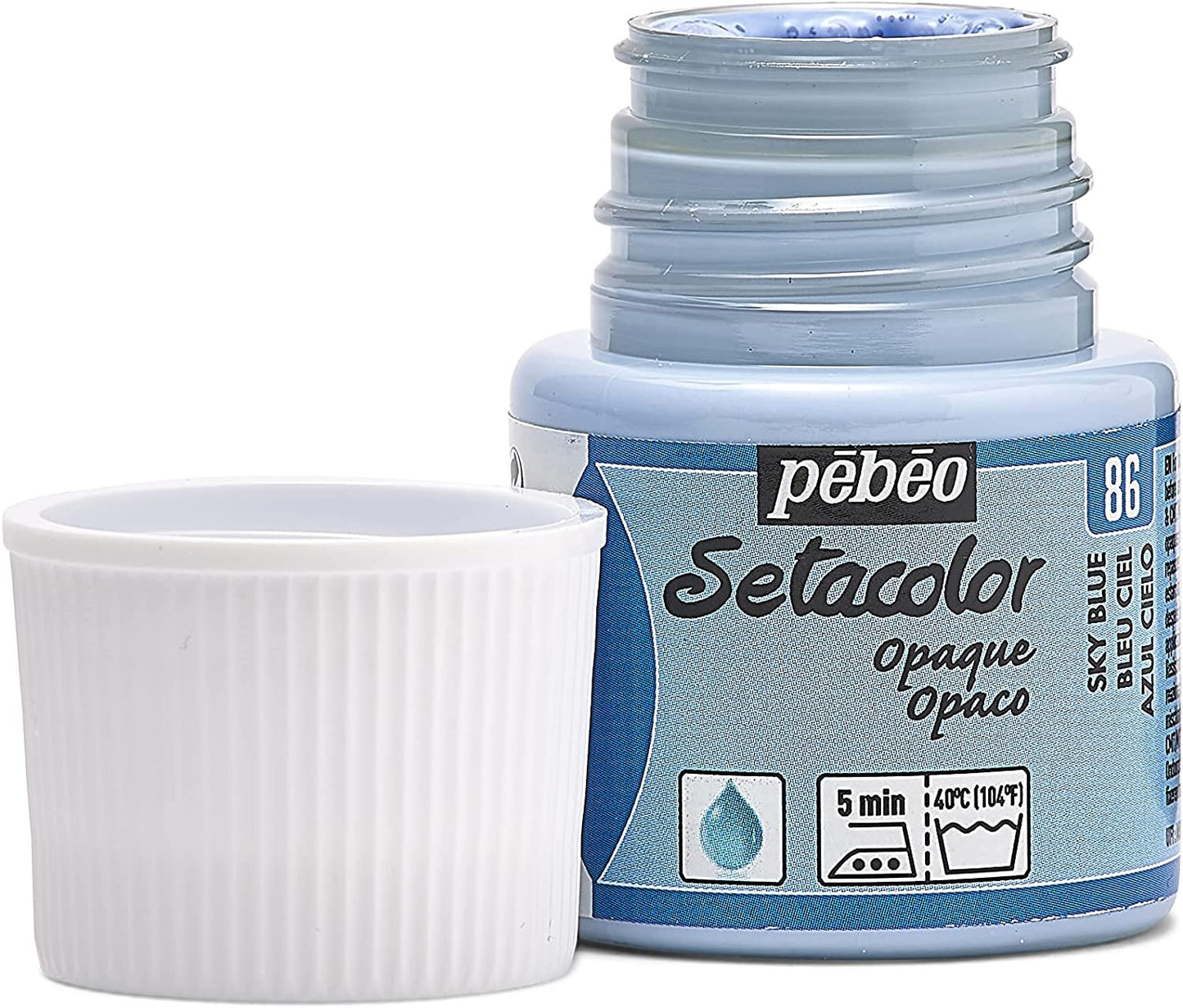 Pot de peinture pour tissu - Textile opaque - Bleu ciel - Pébéo - Setacolor - 45ml
