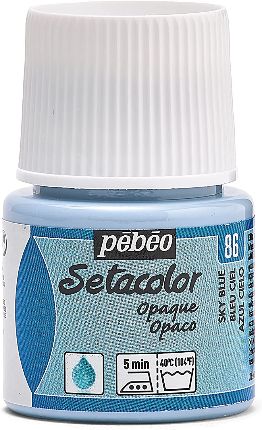 Pot de peinture pour tissu - Textile opaque - Bleu ciel - Pébéo - Setacolor - 45ml