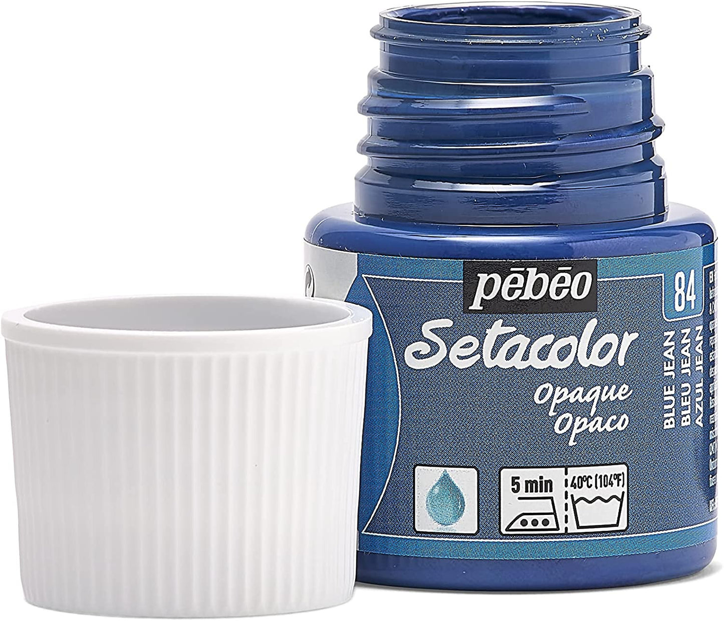 Pot de peinture pour tissu - Textile opaque - Bleu jean - Pébéo - Setacolor - 45ml