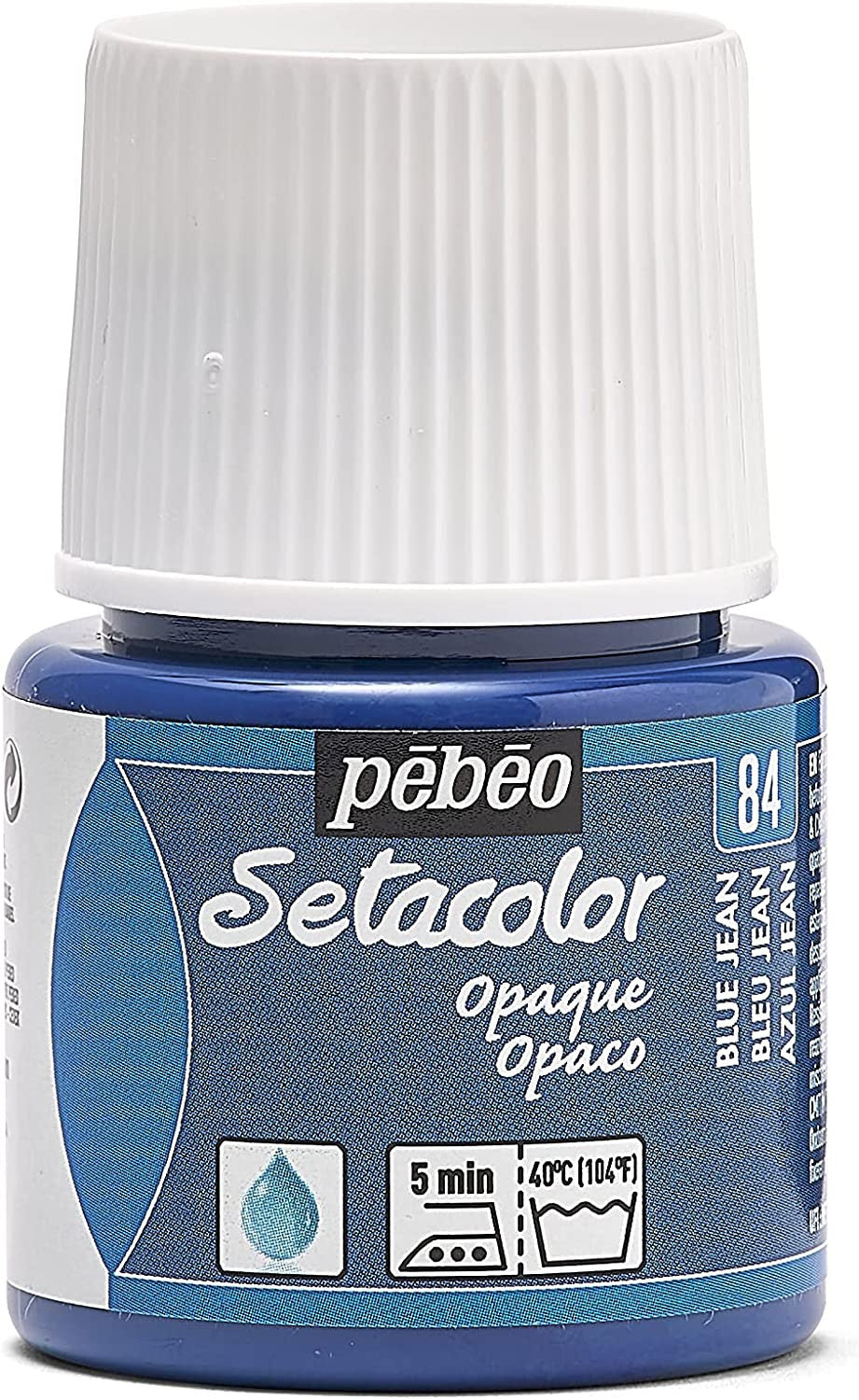 Pot de peinture pour tissu - Textile opaque - Bleu jean - Pébéo - Setacolor - 45ml