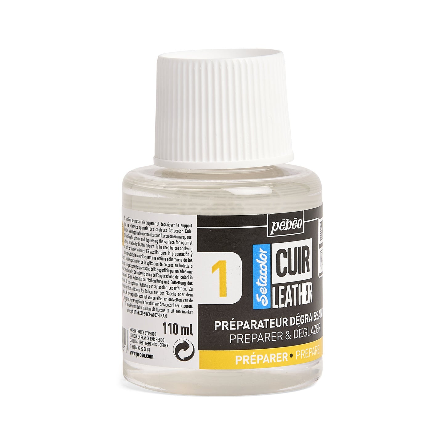 Préparateur dégraissant - Pour cuir et simili - Setacolor Cuir - Pébéo - 110ml