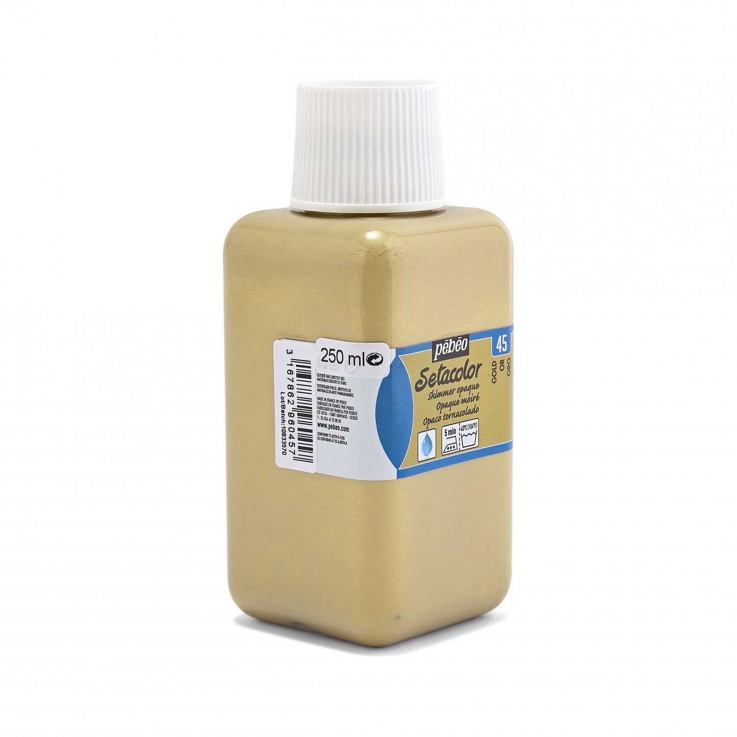 Pot de peinture pour tissu - Textile - Or moiré - Pébéo - Setacolor - 250ml