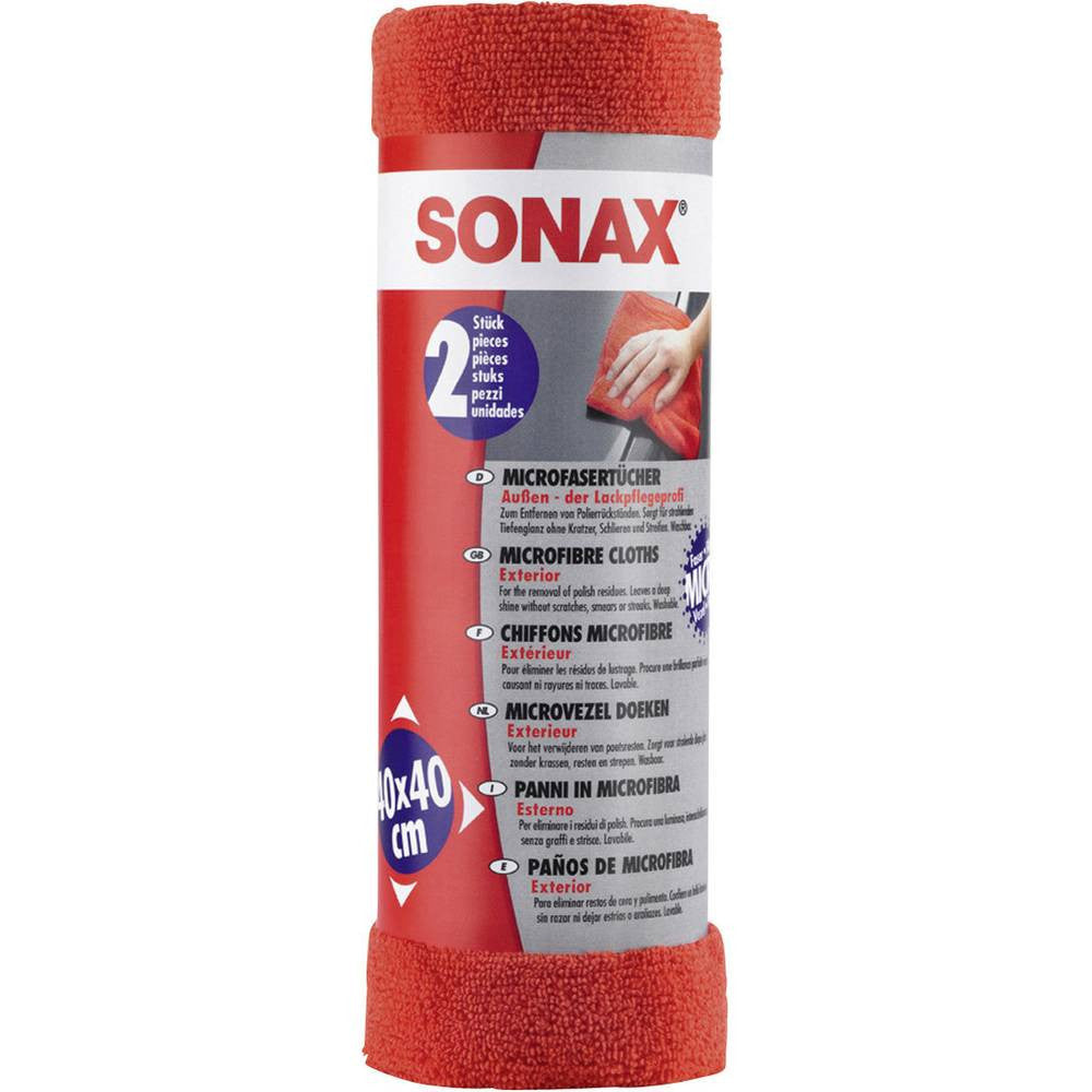 Lot de 2 chiffons - Microfibres - Carrosserie - Lustrage - SONAX