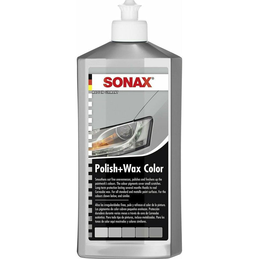 Polish + cire - SONAX - Couleur Argent/gris - Carrosserie - Flacon 500ml