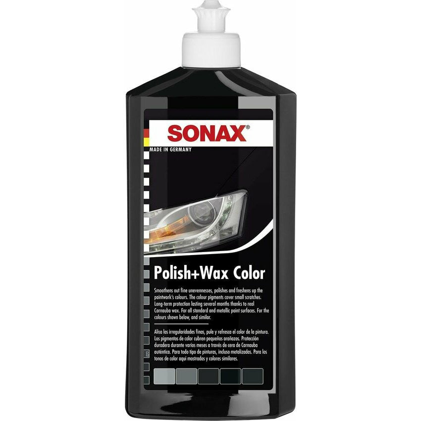Polish + cire - SONAX - Couleur Noir - Carrosserie - Flacon 500ml