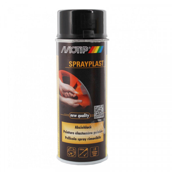 Bombe de peinture pelable - Sprayplast - noir brillant - Motip