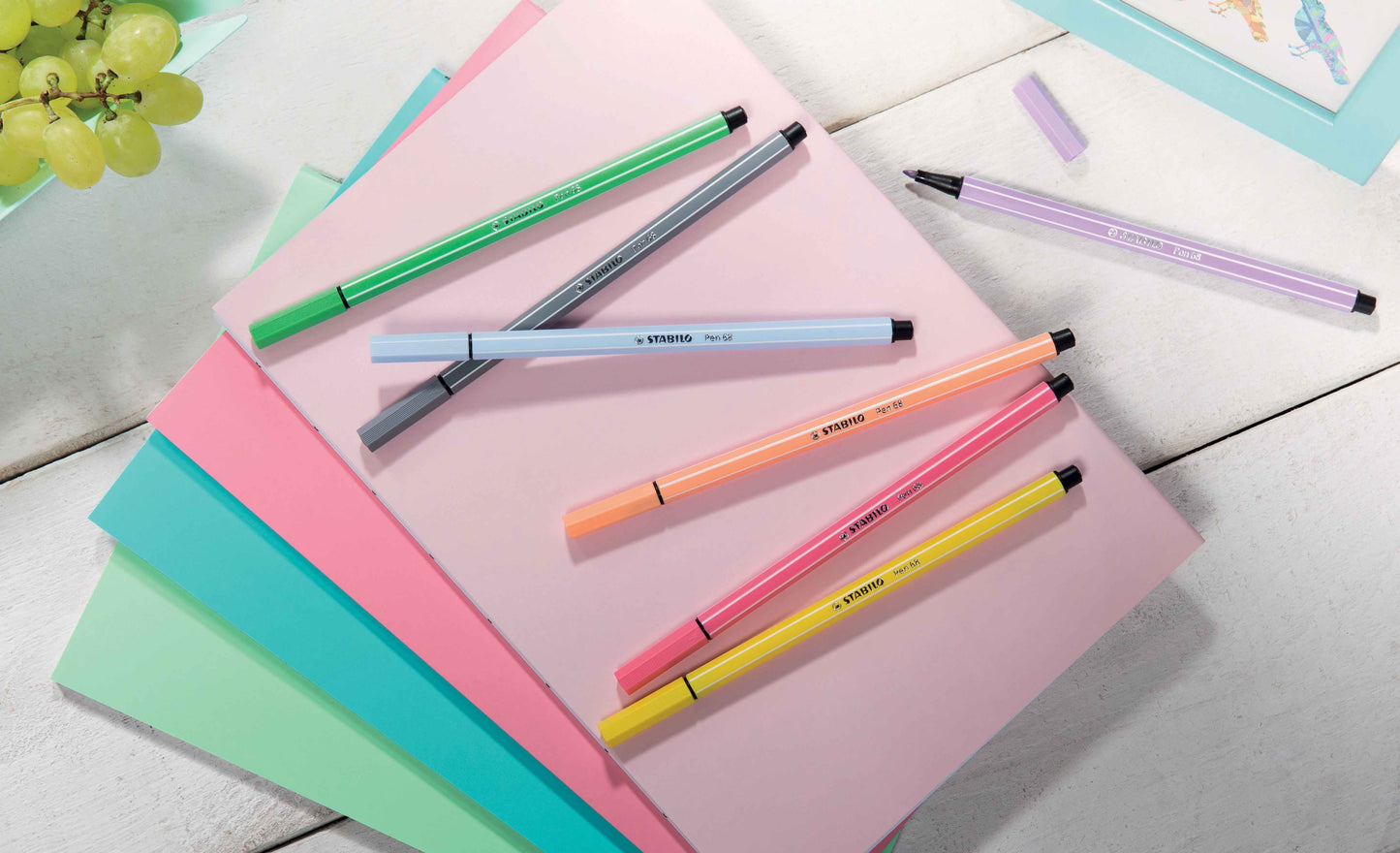 Pochette de 15 feutres de dessin STABILO Pen 68 - pointe moyenne - coloris pastel
