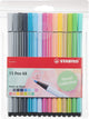 Pochette de 15 feutres de dessin STABILO Pen 68 - pointe moyenne - coloris pastel