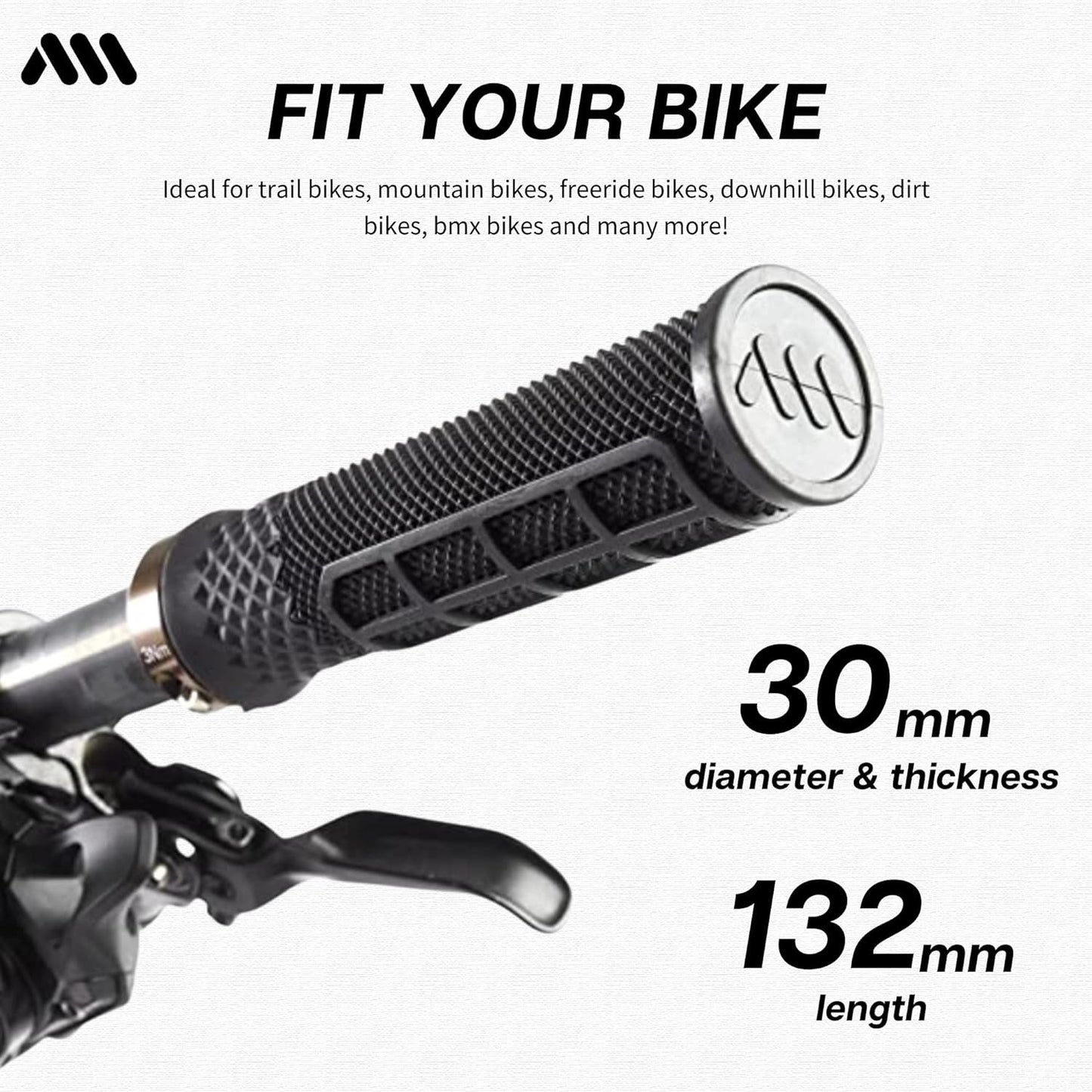 Poignées VTT - Pour tous guidons - Zero Grip - Noir - AMS - Accessoires vélo