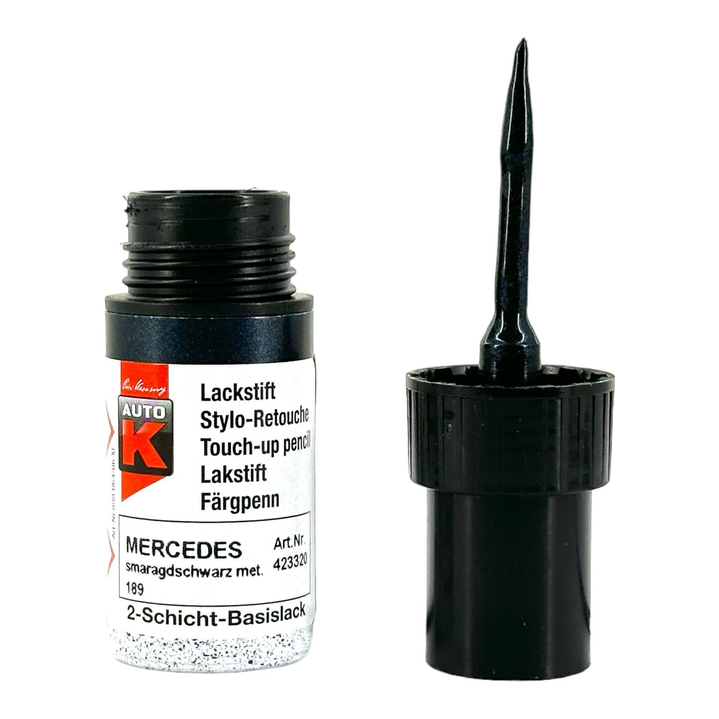 Stylo de retouche et vernis pour carrosserie - Mercedes - Smaragoschwarz - 189