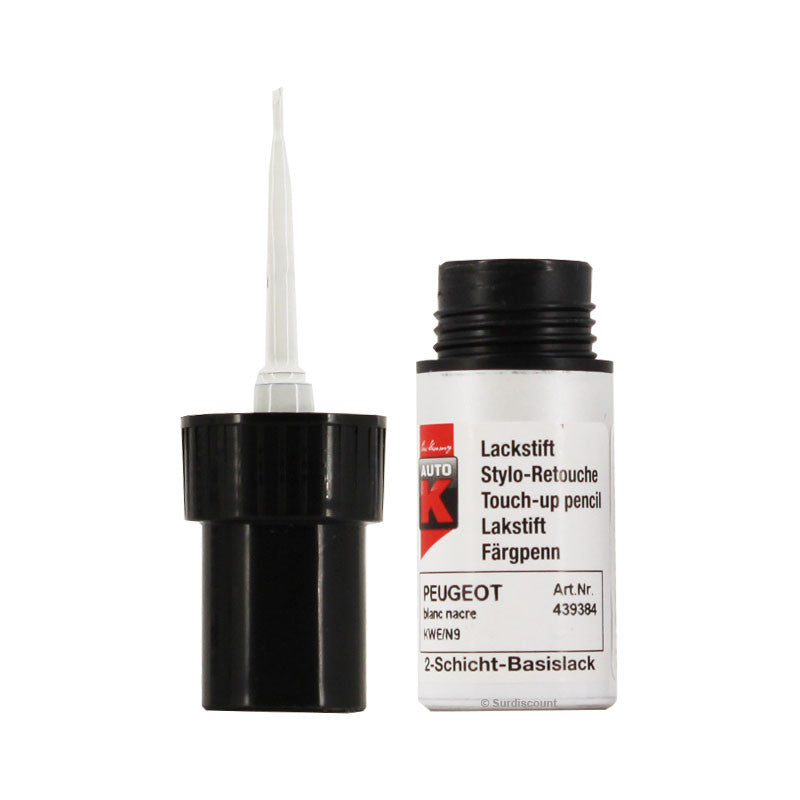 Stylo de retouche et vernis pour carrosserie - Peugeot - KWE Blanc nacre - Auto K