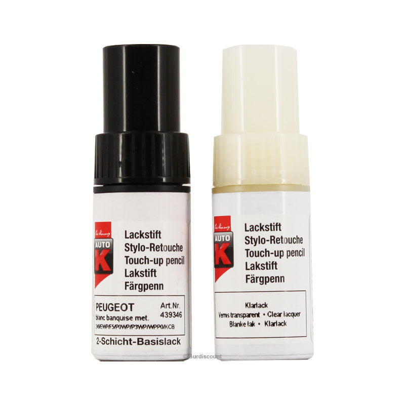 Stylo de retouche et vernis pour carrosserie - Citroën - 249 Blanc banquise - Auto K