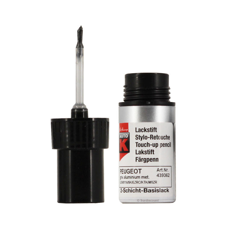 Stylo de retouche et vernis pour carrosserie - Peugeot - 611A Gris aluminium