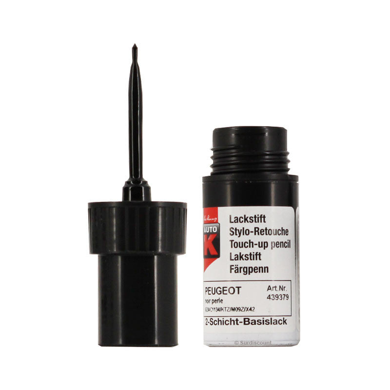 Stylo de retouche et vernis pour carrosserie - Peugeot - 9Z Noir perle - Auto K