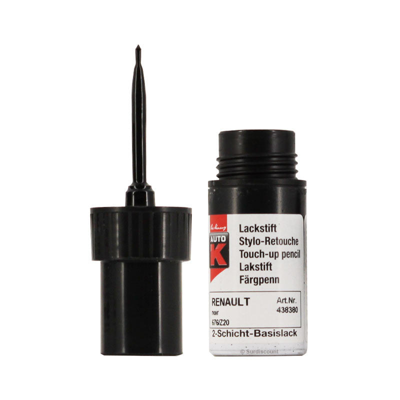 Stylo de retouche et vernis pour carrosserie - Renault - 676 Noir nacre - Auto K