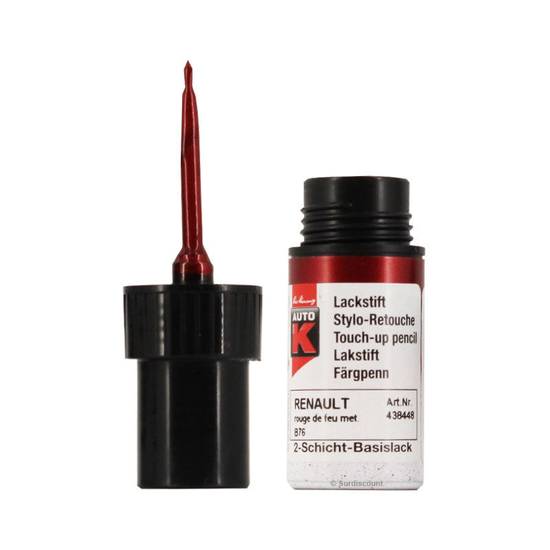 Stylo de retouche et vernis pour carrosserie - Renault - B76 Rouge de feu - Auto K