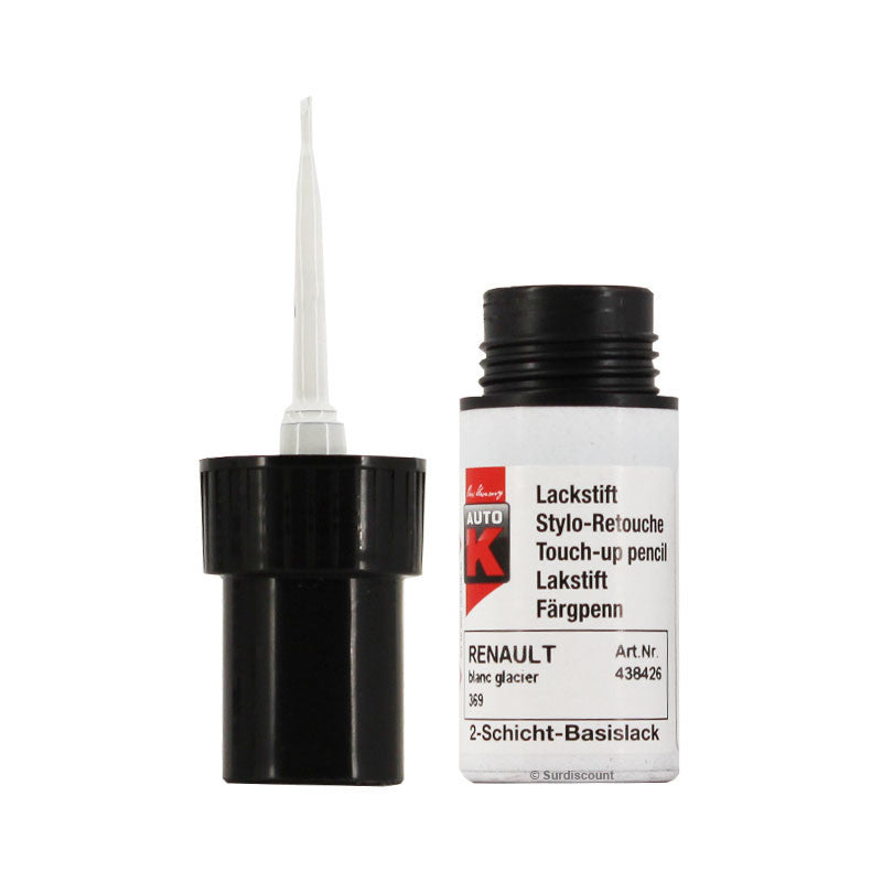 Stylo de retouche et vernis pour carrosserie - Renault - 369 Blanc glacier - Auto K