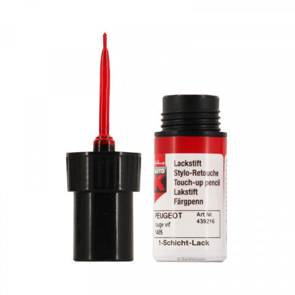 Stylo de retouche pour carrosserie - Peugeot - 1485 Rouge vif - Auto K
