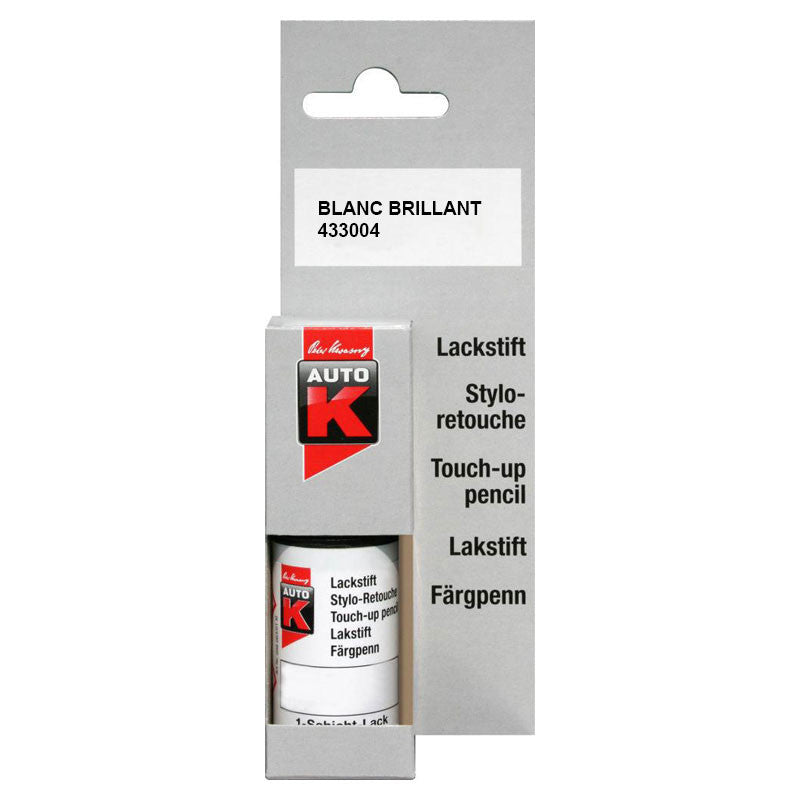 Stylo de retouche pour carrosserie de voiture - Multi-marques - Blanc brillant - Auto K