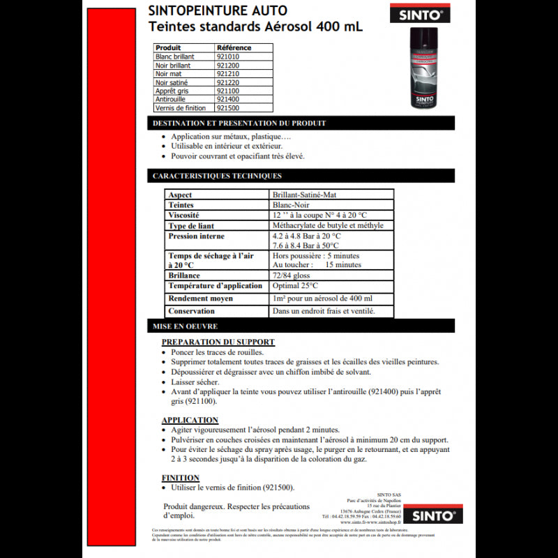 Bombe de peinture pour carrosserie - apprêt gris